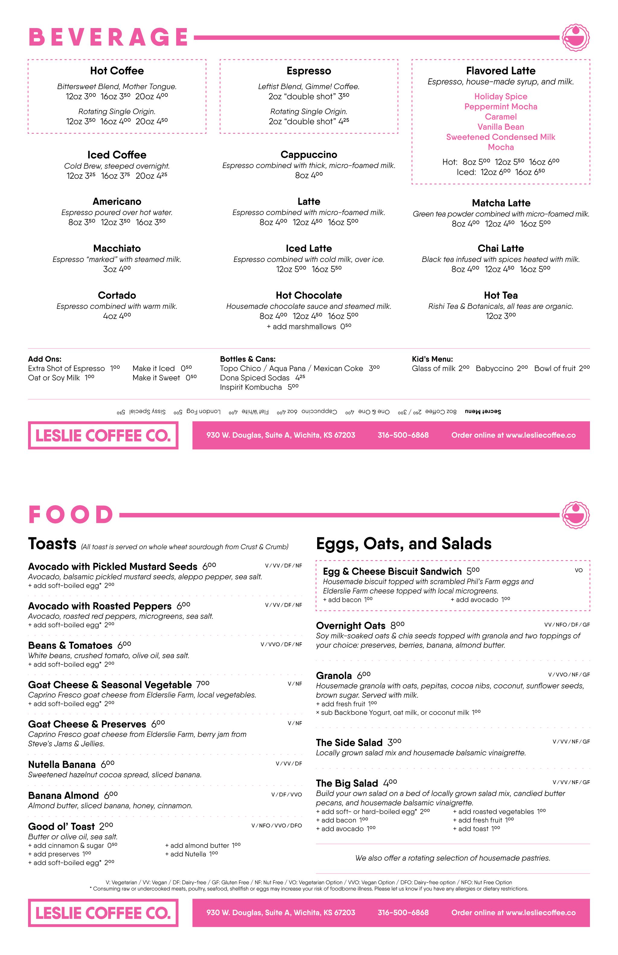 2021 Winter Menu